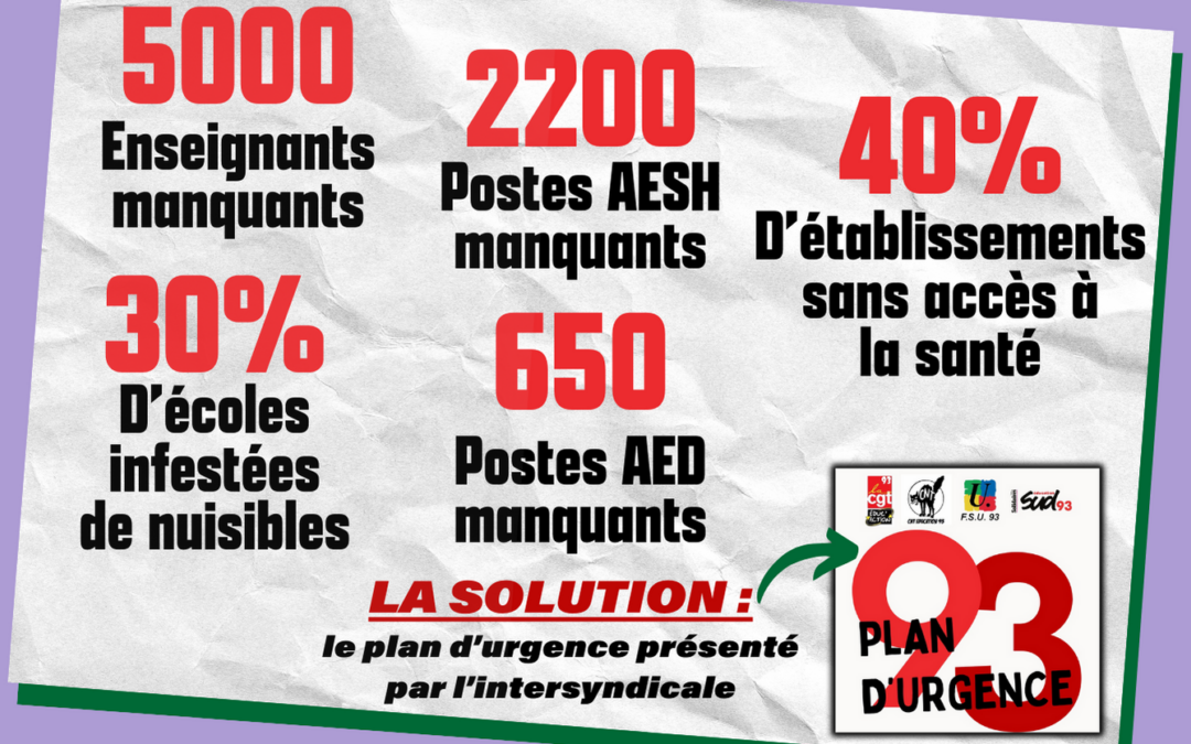 Soutien de La France insoumise 93 à la mobilisation pour un plan d’urgence 93