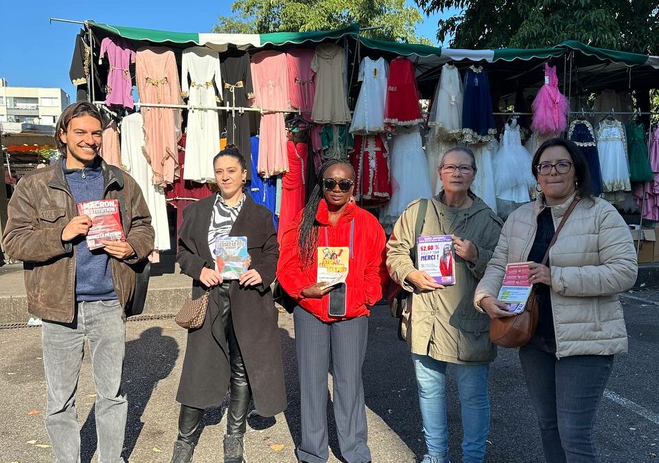 🧺 Avec les militantes et militants au marché de la Rose des vents !